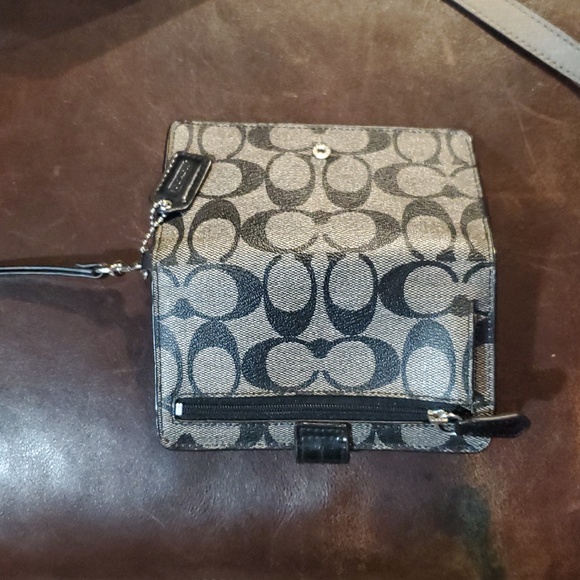 Coach Gray and Black Signature Wristlet Wallet - Picture 5 of 7